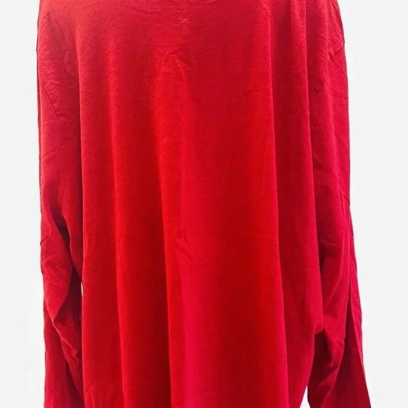 NWT SONOMA Women Long Sleeve Pull Over Round Neck 100% Cotton Red Shirt Size 5X - Picture 6 of 10